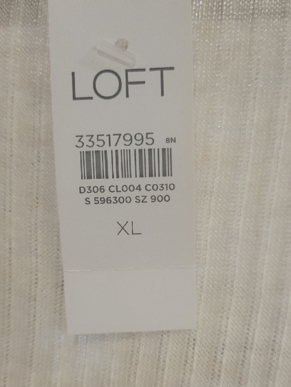 LOFT Cream Ribbed Open Cardigan - Picture 3 of 3